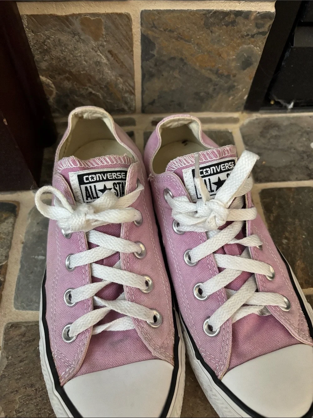 Converse Kids Low Top Canvas Sneakers - Light Pink